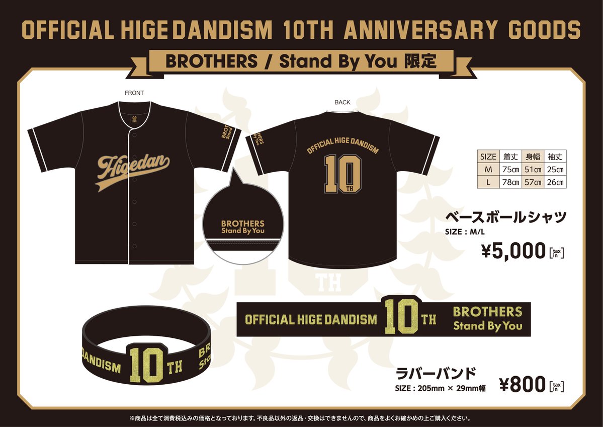 Official髭男dism 10周年　スタジアムTシャツ STADIUM Tシャツ ブラック – Official髭男dism ONLINE STORE