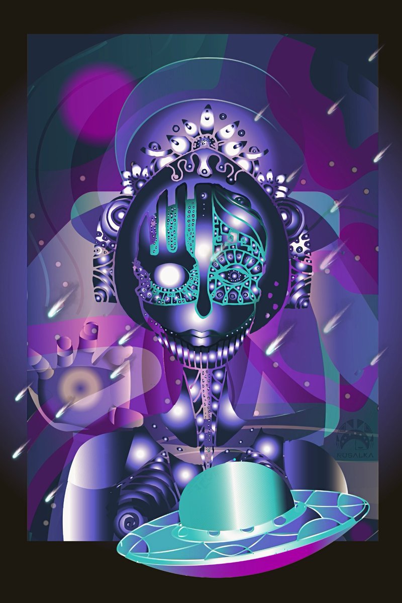 YulRusalka's tweet photo. Check out this NFT by Rusalka on @foundation! 🌐

https://t.co/XhZzdQvgUd 

Journey it's about a female cyborg call Aura 037. She has to go on a journey to planet earth to collect minerals, samples of life (...)

#artistcontest
#rusalka_ilustra
#NeonRain 
#Aura's_journey https://t.co/VsooPbYZWS