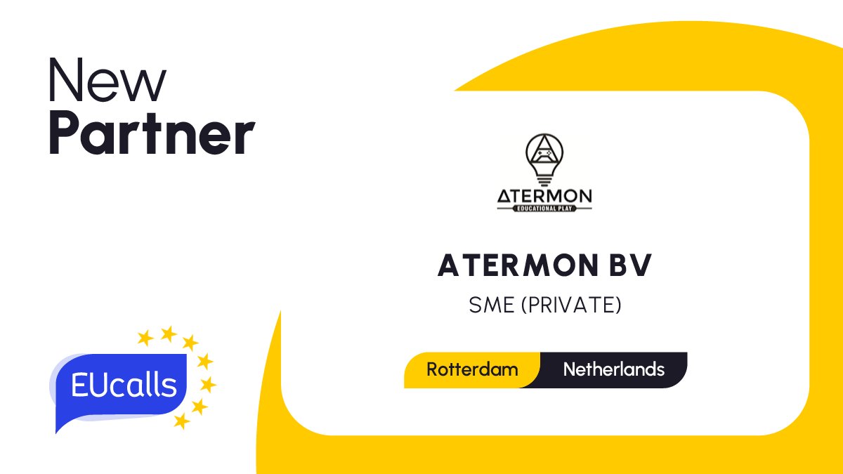eucallsnet's tweet photo. 🗣 Please welcome our new #EUcallspartner, #Atermon NL!
Atermon is a #gamification company based in the Netherlands, working on the #Unity engine, #Minecraft environment & #Web30 technologies depending on the target group.
View the profile ➡️ https://t.co/kf99Y7v0uR
#EUcalls https://t.co/rdJBWmfCSt