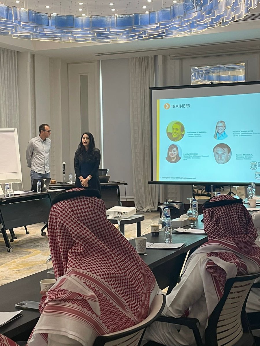 DureShewar's tweet photo. It was an honor to have HE Dr. Rumaih AlRumaih President @Saudi_TGA opening the first #UITP diploma on #NewMobilityServices in #MENA #MaaS #ArtificialIntelligence #AutonomousMobility #CrowdManagement #CyberSecurity @UITPMENA https://t.co/kO79XJjGWo