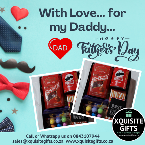 XquisiteGiftsCT's tweet photo. Best Dad Ever Box: R280
•Box of Lindt Chocolates
•Small Pringles
•Choc Stix
•Small Pringles
•Sally Williams Nougat
•6 mini Coloured Eggs
•Best Dad Ever card
0843107944, sales@xquisitegifts.co.za
#chocolates #treats #xquisitegifts🎁#happyfathersday #surprisegift https://t.co/gUfN0WPUOG