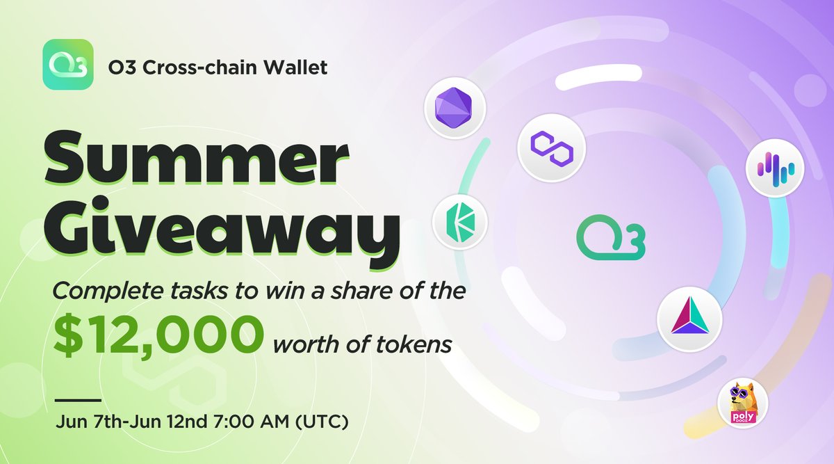 🔥O3 Labs and <a href="/0xPolygon/">Polygon ※</a> have sorted a sweet Summer Giveaway with <a href="/Meshswap_Fi/">Meshswap</a>, <a href="/KyberNetwork/">Kyber Network</a>, <a href="/PolyDoge/">PolyDoge 🐶🚀 | Aggregated</a>, <a href="/zignaly/">Zignaly</a>, and <a href="/CryptoAlgebra/">Algebra DEX Engine V4</a>.

Join with O3 Labs and friends to win a share of a $12,000 token package! 🎁🎁🎁
giv.gg/summergiveaway