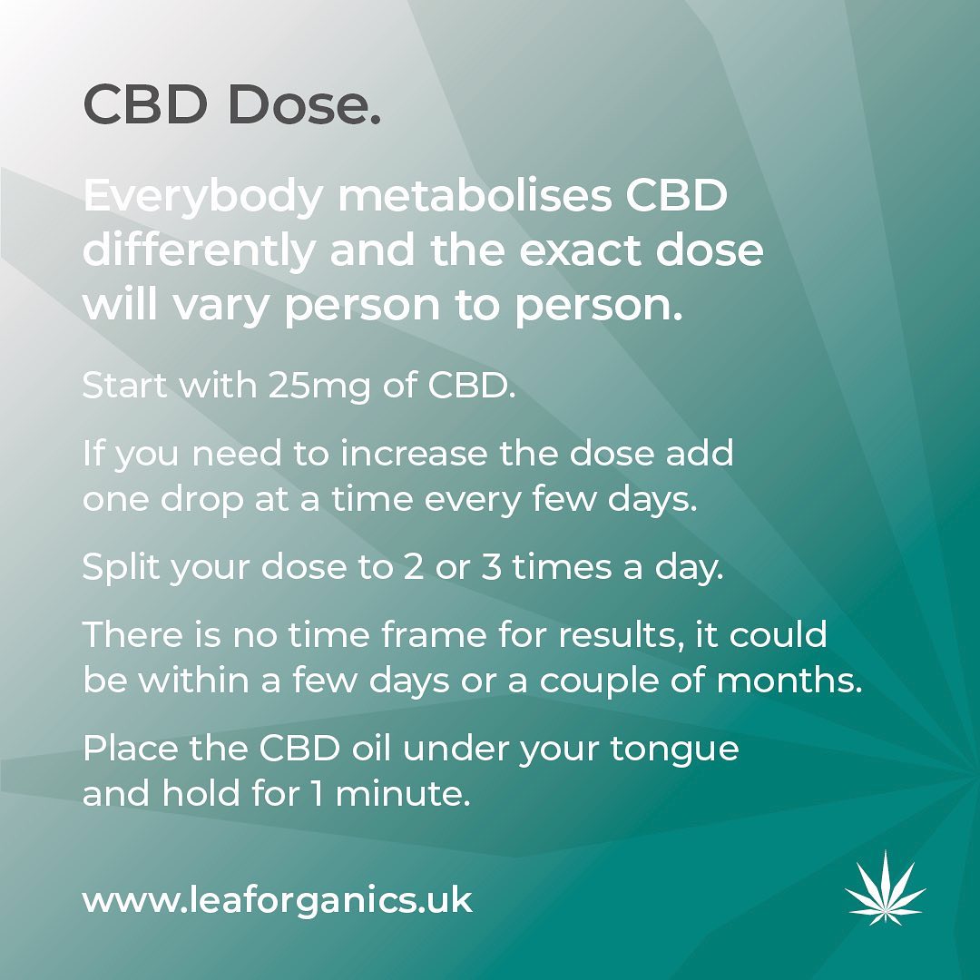 LeafOrganics1's tweet image. Everybody requires a slightly different dose of CBD. 

We suggest a starting dose of 25mg moving up to 40mg a day, you might even need more. 

#cbdoil #cbddose #howmuchcbd #cbdeducation #hemp #cbdtea #cbdtablets #cbdgummies