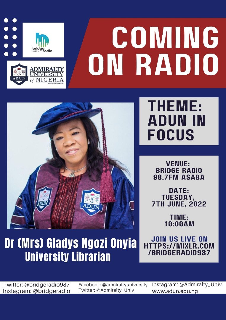 adunlibrary's tweet photo. #ADUNinFOCUS
To learn more about @adunlibrary , tune in to #BridgeRadio 98.7FM by 10am today.
https://t.co/9Edx0EVmxd https://t.co/ubwWrmXk6w