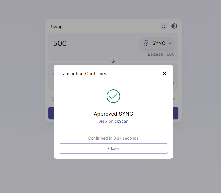 Done #L222 #zkSync #Layer2 #ZKRollup #testnet #Ethereum #DeFi 
Join discord: discord.com/invite/6zy2c9Y…