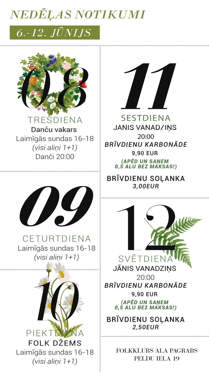 Ieplāno kādu silto jūnija vakaru arī pie mums.Mēs gaidīsim! 😉