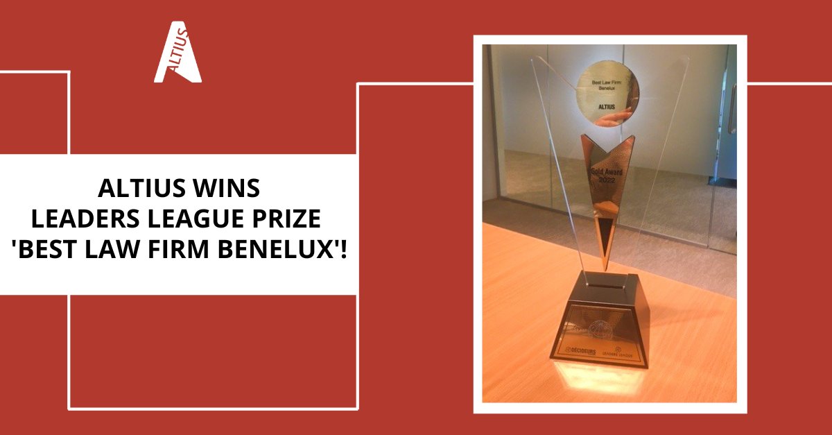 We're very pleased to have been chosen Best Law Firm Benelux by <a href="/Leaders_league/">Leaders League</a>. 

We want to thank everyone involved who made it possible for us to win this esteemed award! 🏆

#ALTIUS #Lawfirm #Awards