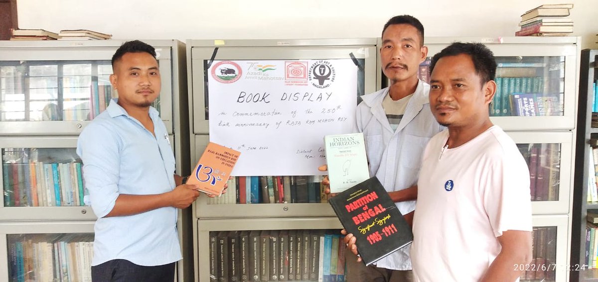 MonLibrary's tweet image. Weeklong Book Display Corner at District Library Mon (6 to 11 June) in commemoration of the 250th birth anniversary of Raja Ram Mohan Roy. @RrrlfKolkata @ArtandCultureNL @Yuchinglibrary @ChenmohoU @ChenloishoL @SheanghahL @WKaiwangKonyak