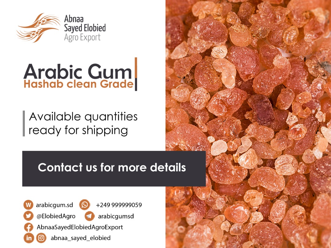 ElobiedAgro's tweet photo. Available Arabic Gum Hashab grade.
*New crop 
Contact us: 
Website: https://t.co/y9tcgYaR6O
E-mail: info@arabicgum.sd/
Phone: +249 99 999 9059
#arabicgumsupplier #gumarabic #export #peanut #pigeonpeas #driedlime #sesame #olibanum #hibiscus https://t.co/VgF6FAa8Nb