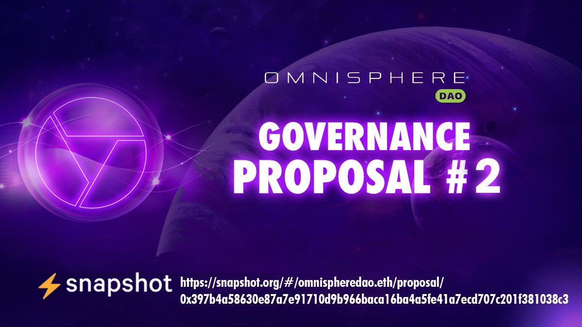 📢New Proposal Announcement📢

🔥#OmnisphereDAO Governance Proposal #2 is now LIVE!

🗣Your opinion matters, let your voice be heard by casting your vote now:
snapshot.org/#/omnisphereda…

#Omnisphere #OSPD $OSPD #DAO #Governance #Proposal