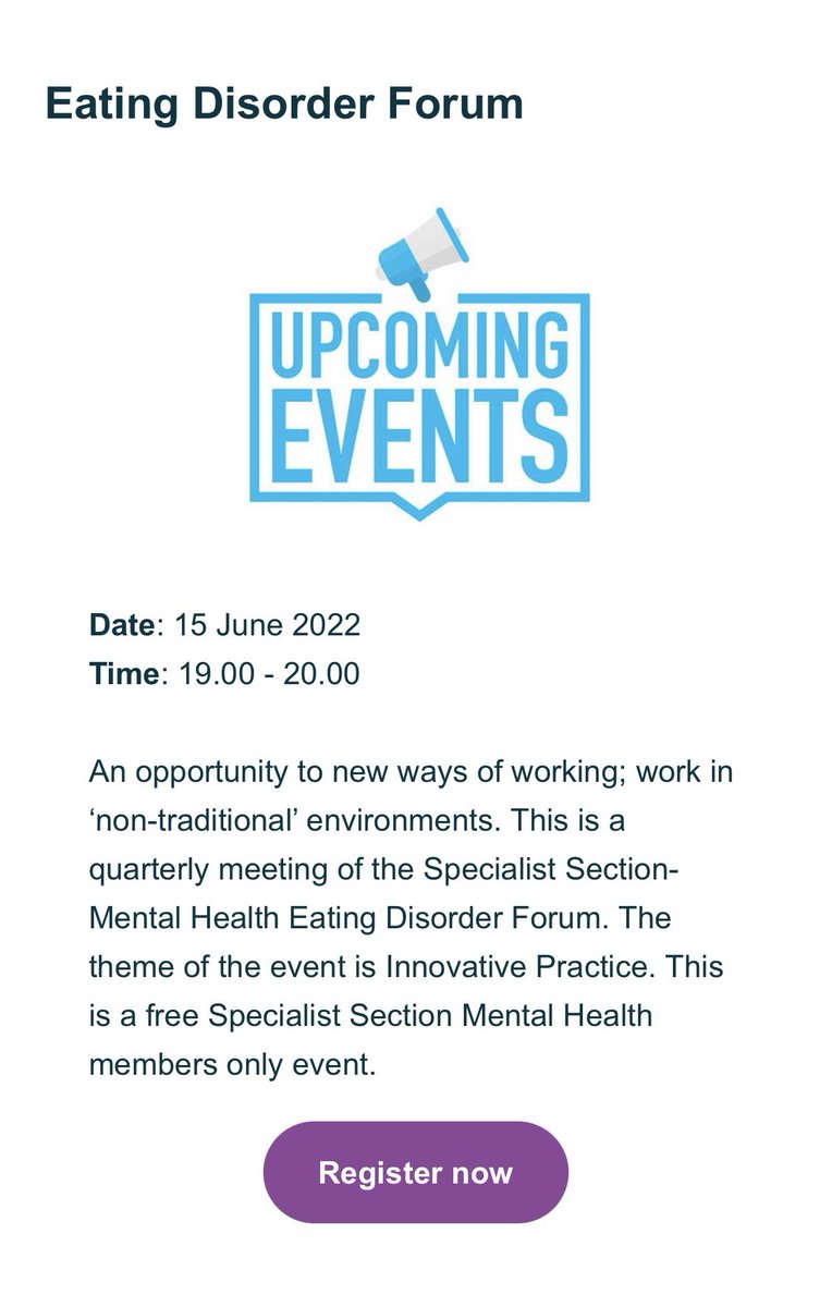 RCOT_MH's tweet photo. Just over a week away from our amazing Eating Disorders Forum. Connect with OTs and students working in or interested in this area of practice. The theme is Innovative Practice - can’t wait to see you all there!! 🤩 #eatingdisorders #OccupationalTherapy #InnovativePractice https://t.co/0RCq2Wn53O