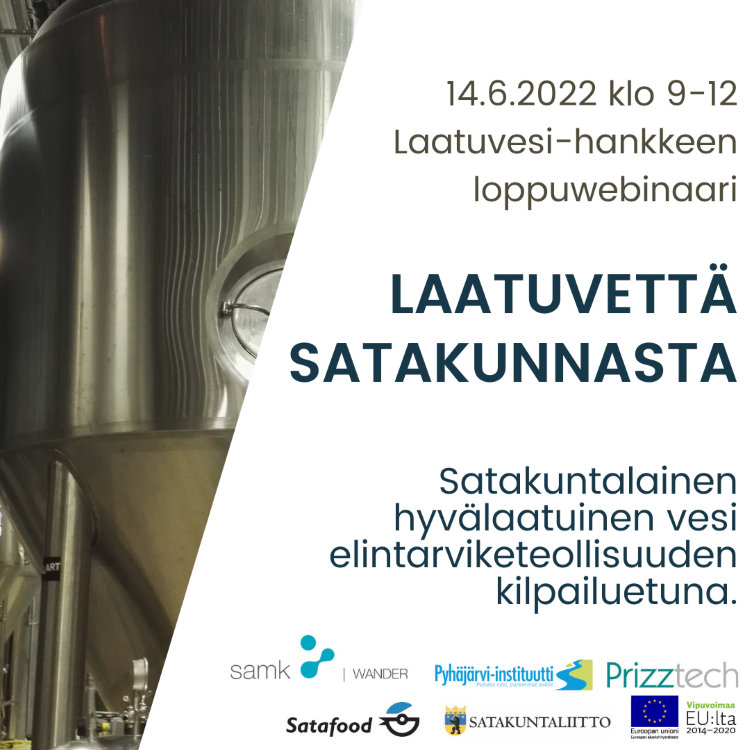 Elintarviketeollisuudella on paljon mahdollisuuksia tehostaa vedenkäyttöä, vähentää riskejä ja kehittää prosesseja #vesi vastuullisesti erilaisilla ratkaisuilla. Tervetuloa seuraamaan Laatuvesi-hankkeen webinaaria aiheesta! Lisätiedot + ilmoittautuminen: lyyti.fi/reg/Vetta_Sata…