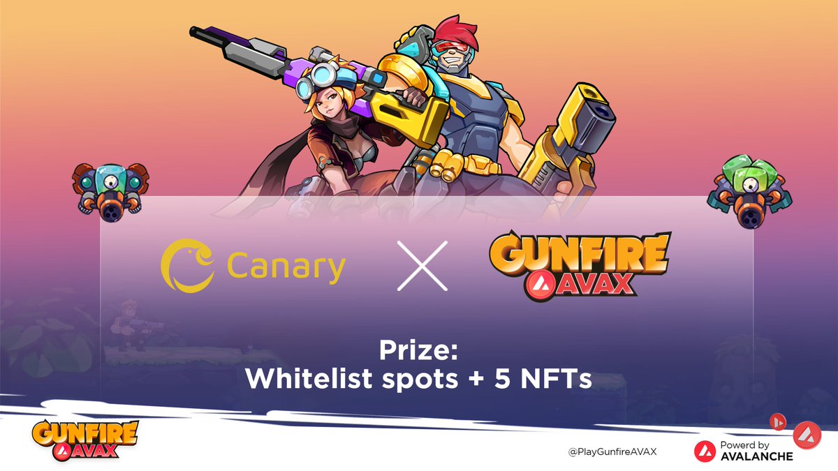CanaryDefi's tweet photo. We are collaborating with @GunfireAVAX to giveaway Whitelist spots + 5 NFT chests for their upcoming Minting event on 08.06 🚀🔥🤑

☑️ @CanaryDefi &amp; @GunfireAVAX
☑️ RT + ❤️ this post.
☑️ Fill out the form: https://t.co/2Qmyb8otiO

Good Luck❣️

#Giveaway #NFTGiveaways #AVAX https://t.co/7gYbf9YxQm