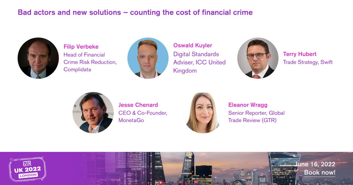 Global Trade Review (@gtreview) on Twitter photo Experts including @jchenard <a href="/Monetago/">MonetaGo</a>, <a href="/oswaldkuyler/">Oswald Kuyler</a> <a href="/iccwboUK/">ICC United Kingdom</a>, <a href="/swiftcommunity/">Swift</a> & <a href="/complidata/">Complidata</a> will assess the greater prioritising of #financialcrime risk assessments, on June 16th at GTR UK. Experts including @jchenard <a href="/Monetago/">MonetaGo</a>, <a href="/oswaldkuyler/">Oswald Kuyler</a> <a href="/iccwboUK/">ICC United Kingdom</a>, <a href="/swiftcommunity/">Swift</a> & <a href="/complidata/">Complidata</a> will assess the greater prioritising of #financialcrime risk assessments, on June 16th at GTR UK.