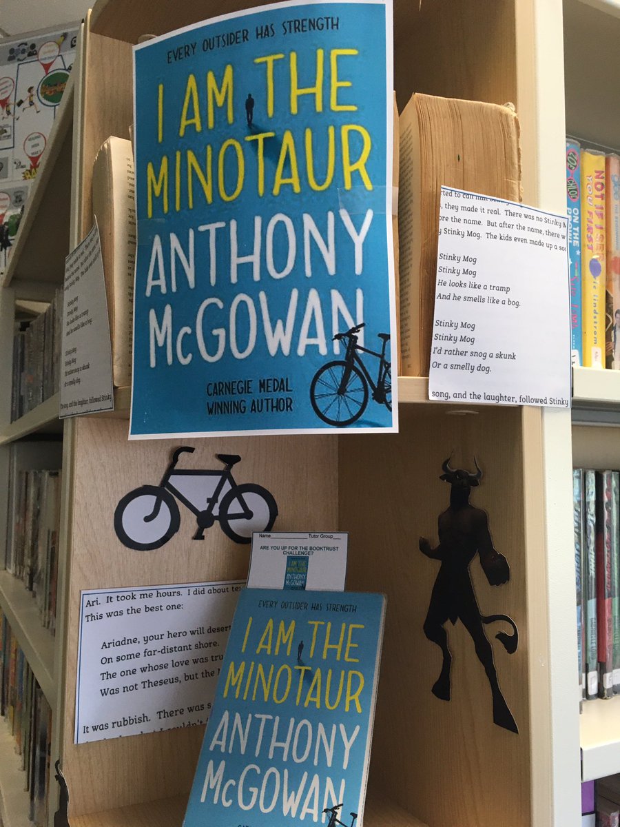 Our new #BookTrustChallenge #IAmTheMinotaur @anthony_mcgowan is up! I bet these will stampede out the door today. @Booktrust #readingchallenges @BarringtonStoke