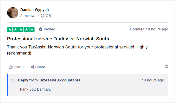 TaxAssistNwchS's tweet photo. Letting the clients do the talking! #TaxAssistAccountantsNorwichSouth.
Be more like Damian and get your 2021-22 CIS Returns in early! #EarlyBird #CISReturn #SATR https://t.co/DVsgWytL9h