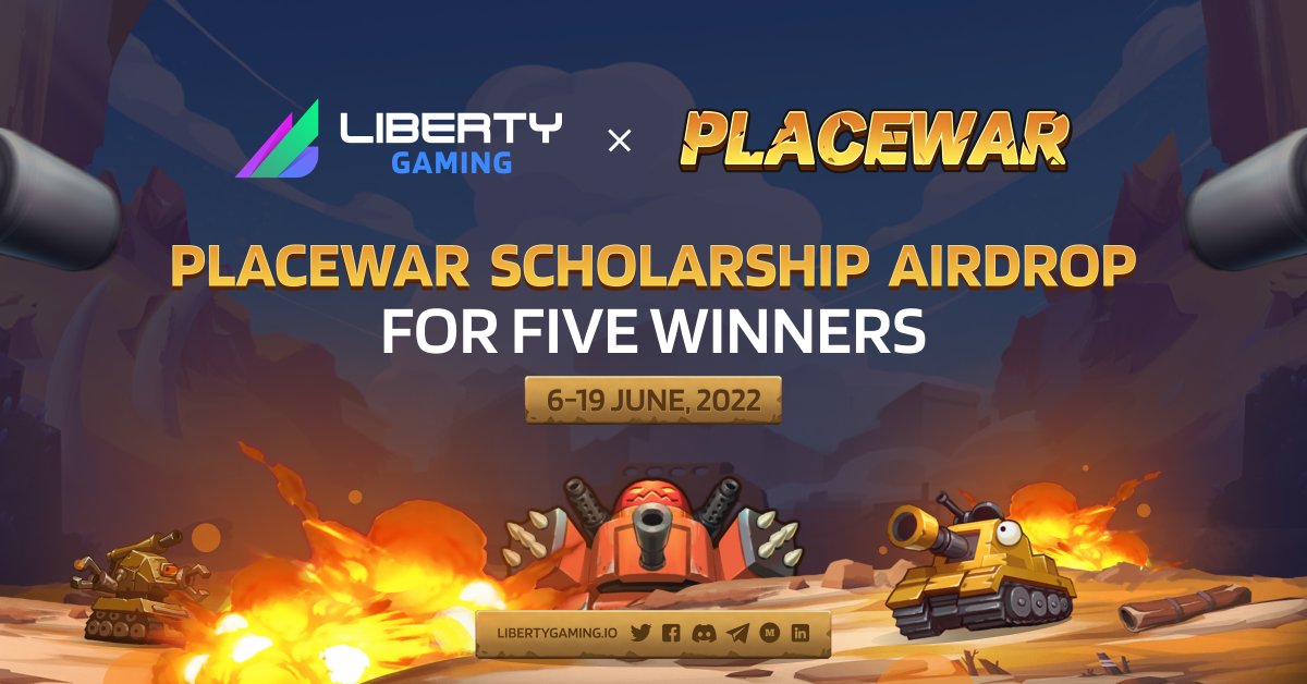 Hello, Liberty! 

What can be better for a #metaverse dweller than a chance to win a #p2e game scholarship? 🎮

The <a href="/placewar_game/">PlaceWar 💣</a> scholarship #airdrop is now live!

Don't miss your chance to play this beautiful game and earn #crypto for it! 

bit.ly/39cpjwr