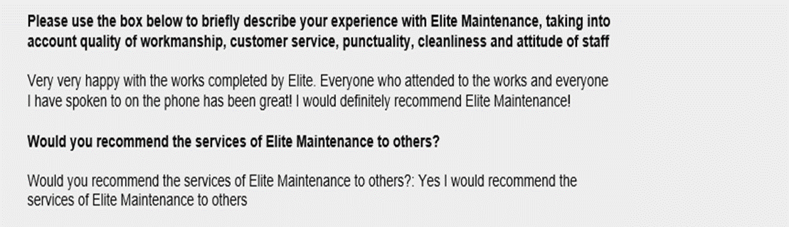 Elite_Repair's tweet photo. Thank you so much to Mrs Burns for taking the time to contact us with her amazing comments! https://t.co/zvqL6dkYio