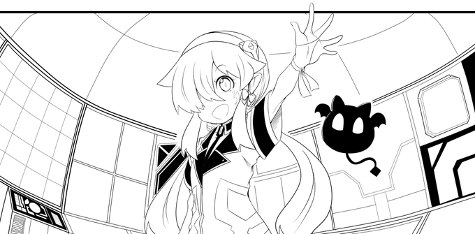 ファンボ用ヒロイン
地球征服を狙う宇宙人です 冬コミでボツったネームの再利用なのでまあ似たような設定なんですけどもったいないのでw
可愛く描けてるんじゃないかなーw 