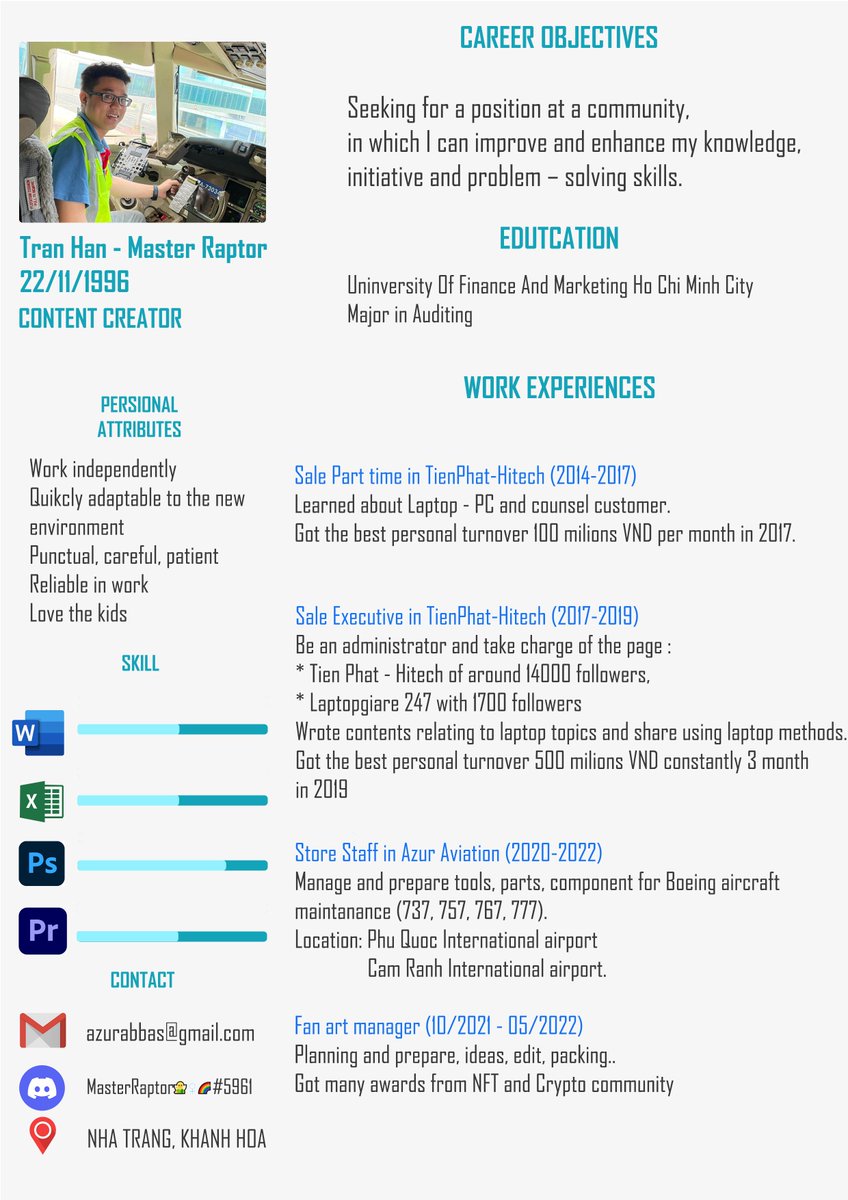 MasterRaptor7's tweet photo. This is my CV and I'm also looking for a new job, really. Hope #LetsGetLonelyTogether event can help me get more attention.
I also made 6 fan arts and positive active in discord, I'll post them in the comments, hope you appreciate my contribution
@LonelyPopNFT #LonelyTogether https://t.co/kkXMvBXNkn