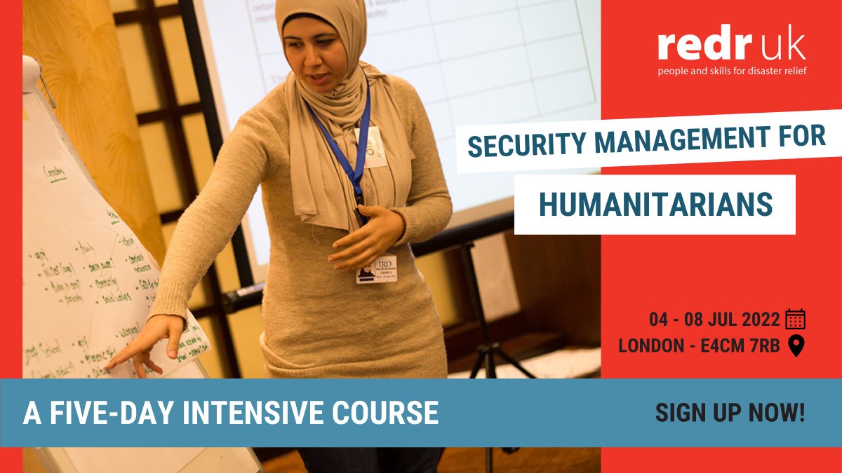 RedRUK's tweet image. 📢Sign up for this intensive course that will enable participants to identify key requirements for managing #security in #complexemergencies and #conflictzones by practicing techniques in #riskmanagement, #securityassessment and #crisisresponse. 

Tickets: ow.ly/cF7q50JrbHp