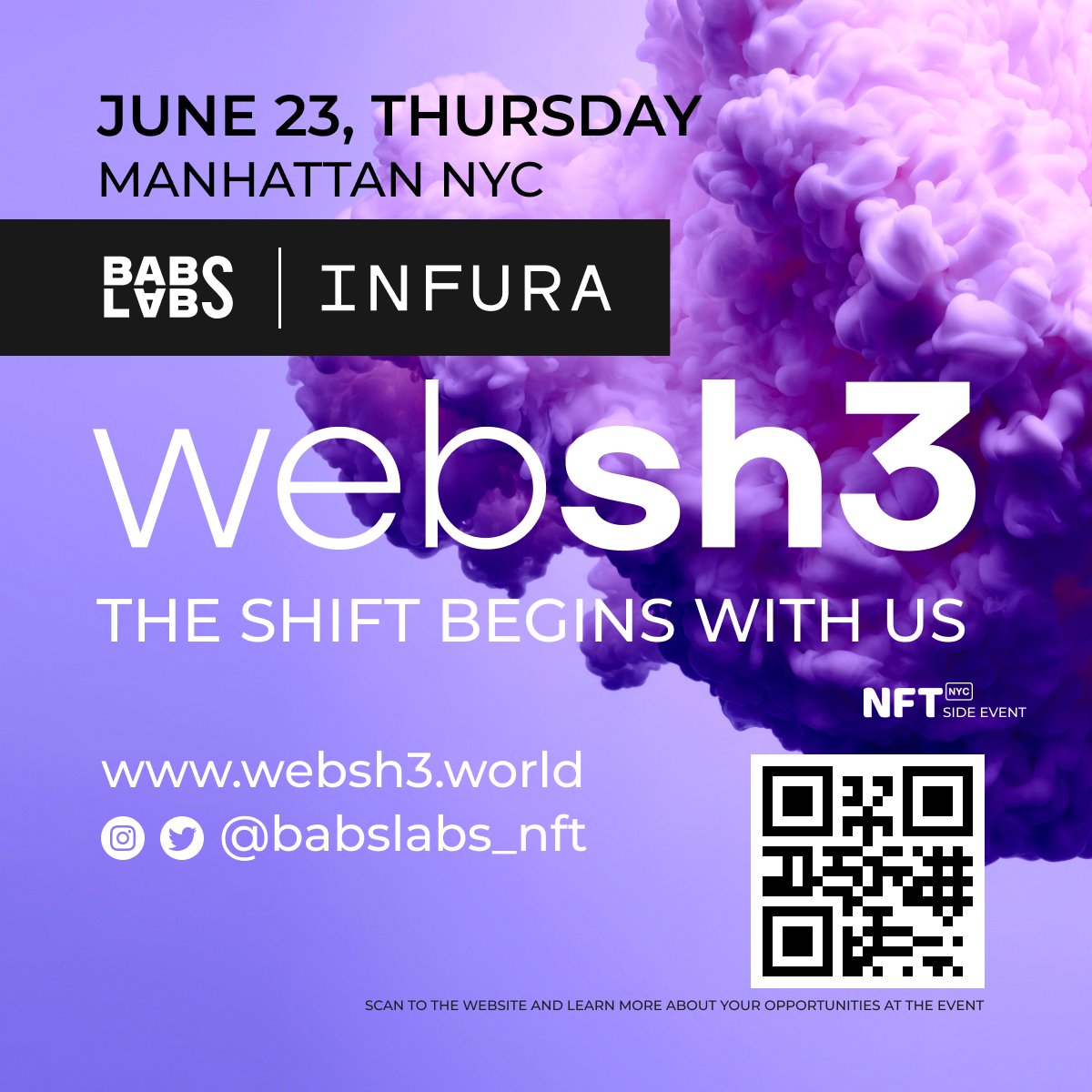We're beyond excited to announce #websh3 - a side event at <a href="/NFT_NYC/">NFT.NYC</a> that we're co-organizing together with our trusted partner <a href="/infura_io/">Infura</a> and many more badass chicks in the #web3 space 😈 June 23, Thursday - mark your calendars folks! 

[🧵 1/2]