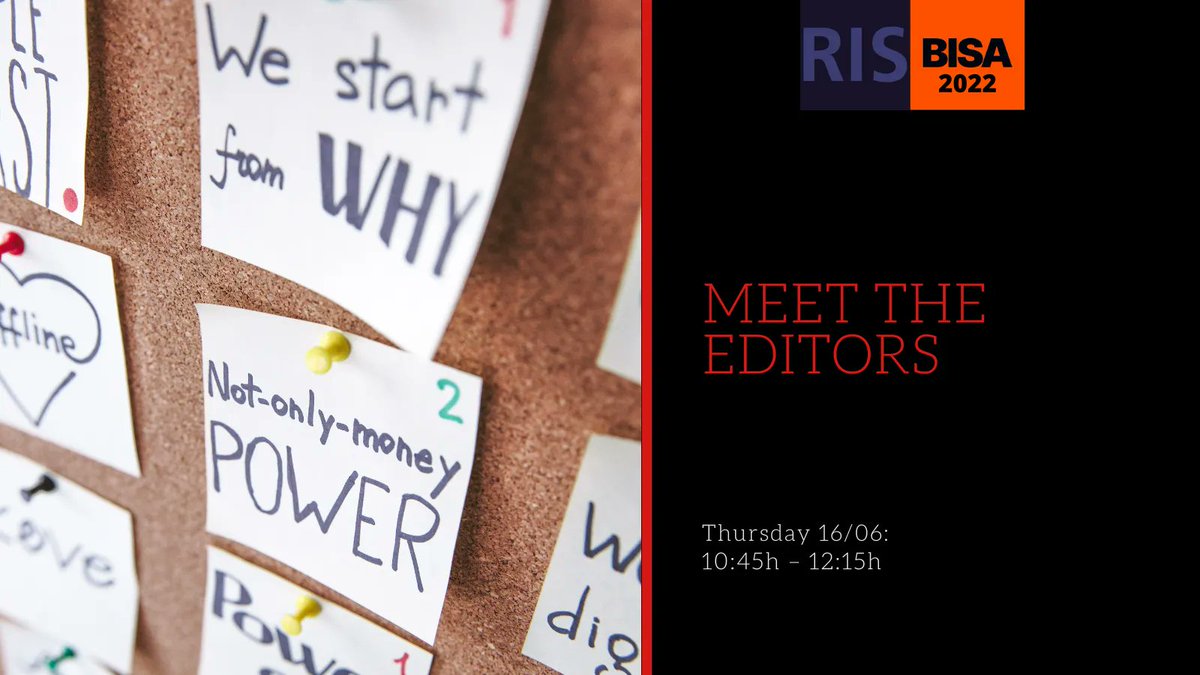 Are you looking for a journal to publish your first paper? If you are coming to #BISA2022, don't miss this opportunity to know more about the @RISjnl publishing process. @cmoulin will advise on how to avoid desk rejection and explain what makes us different from other journals.