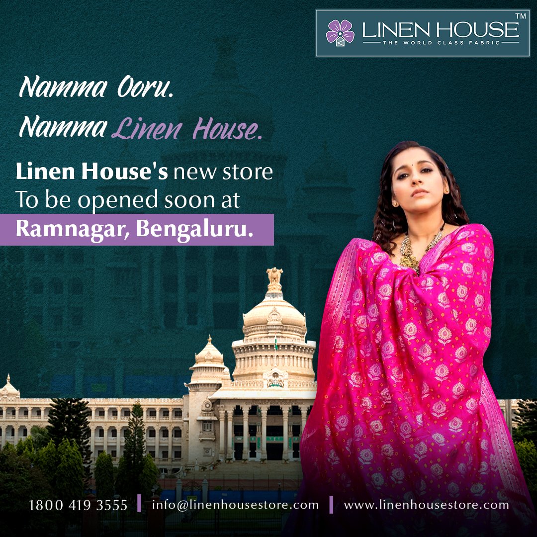 house_linen's tweet photo. Namma ooru. Namma Linen. Namma Linen House. 💜🌼
The Linen House's new outlet will be opened soon in Ramnagar, Bengaluru, to serve the silicon valley of India with a staggering Linen collection.
Keep counting! Will be there soon.
Shop from https://t.co/uvB92x67I4
#linenhouse https://t.co/zheXySscvL