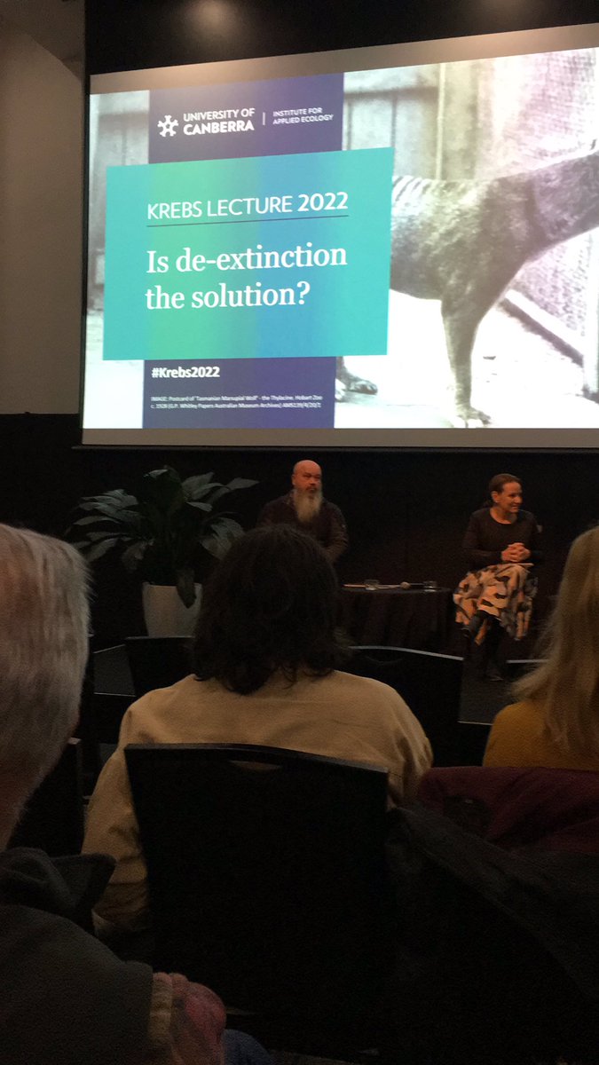 From @bradmoggo: if a species is lost, a language could be lost; a totem could be lost; a food source could be lost and we haven’t thought about the holistic impacts of what extinction means. @IAEUC #Krebs2022 #deextinction