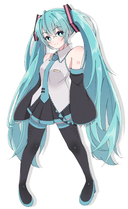 うちのミクさんの全身描いた🖊
#初音ミク #HatsuneMikuDraw 