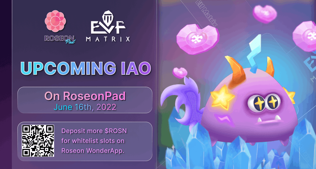 RoseonExchange's tweet photo. 📢🚨WHITELIST ANNOUNCEMENT | @Elf_Matrix is coming to #RoseonPad this 📅June 16th. Dive into the world of the Matrix and collect all of the mysterious elves!

Complete all the tasks to be considered!
🔗:https://t.co/l2pm7HZrQb

$EMT #GameFi #metaverse #PlayToEarn #NFT https://t.co/01bfLWcQlC