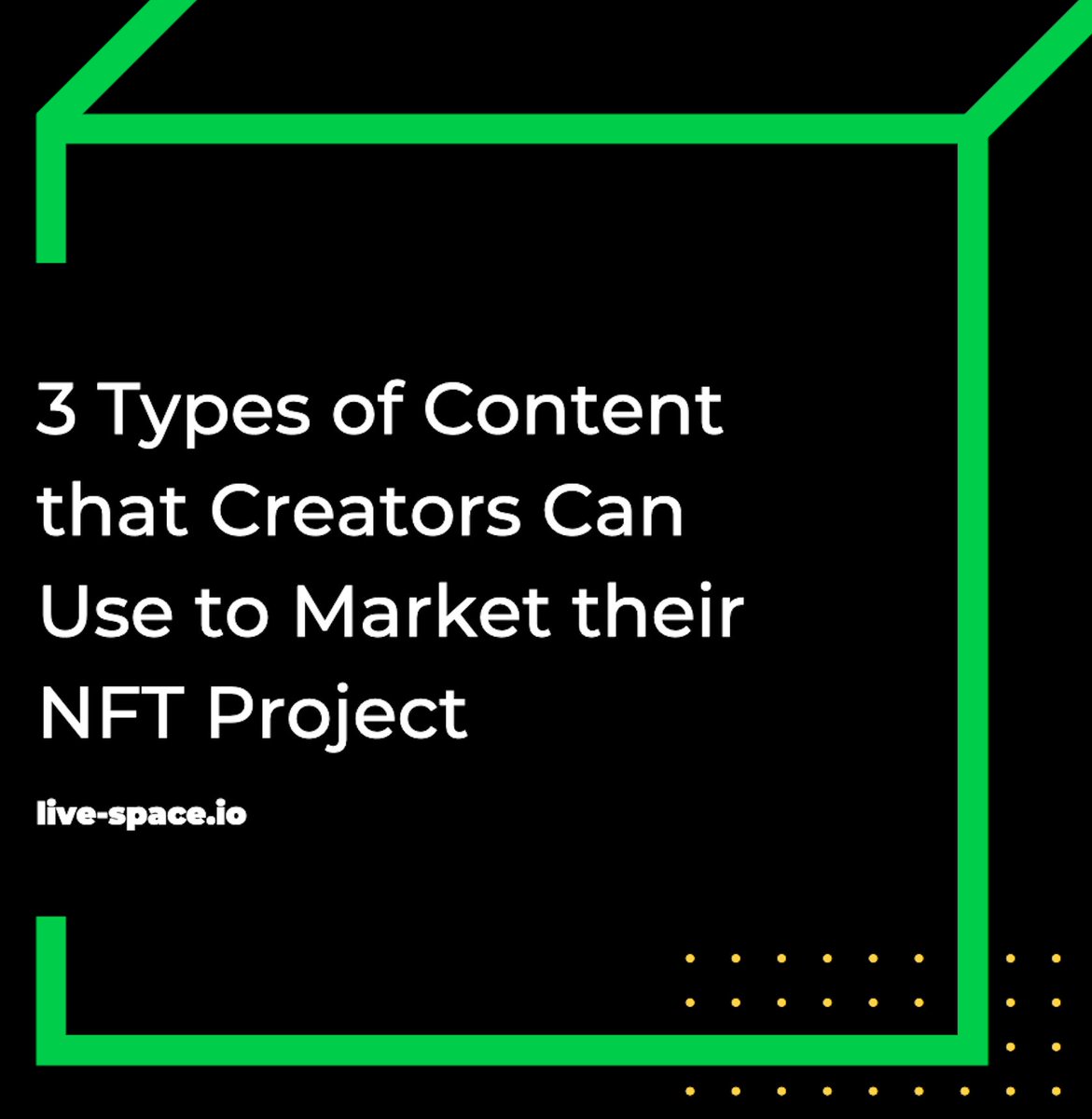 mylivespace's tweet photo. Many creators rely solely on @Twitter to get the word out while completely ignoring content marketing, the tried-and-tested way to grow a business.

Here are three types of content you can use to take your project to new heights👇

https://t.co/6wuv6ohQ3T

#nftarti̇st #NFT #NFTs https://t.co/ox1ZgocqTP