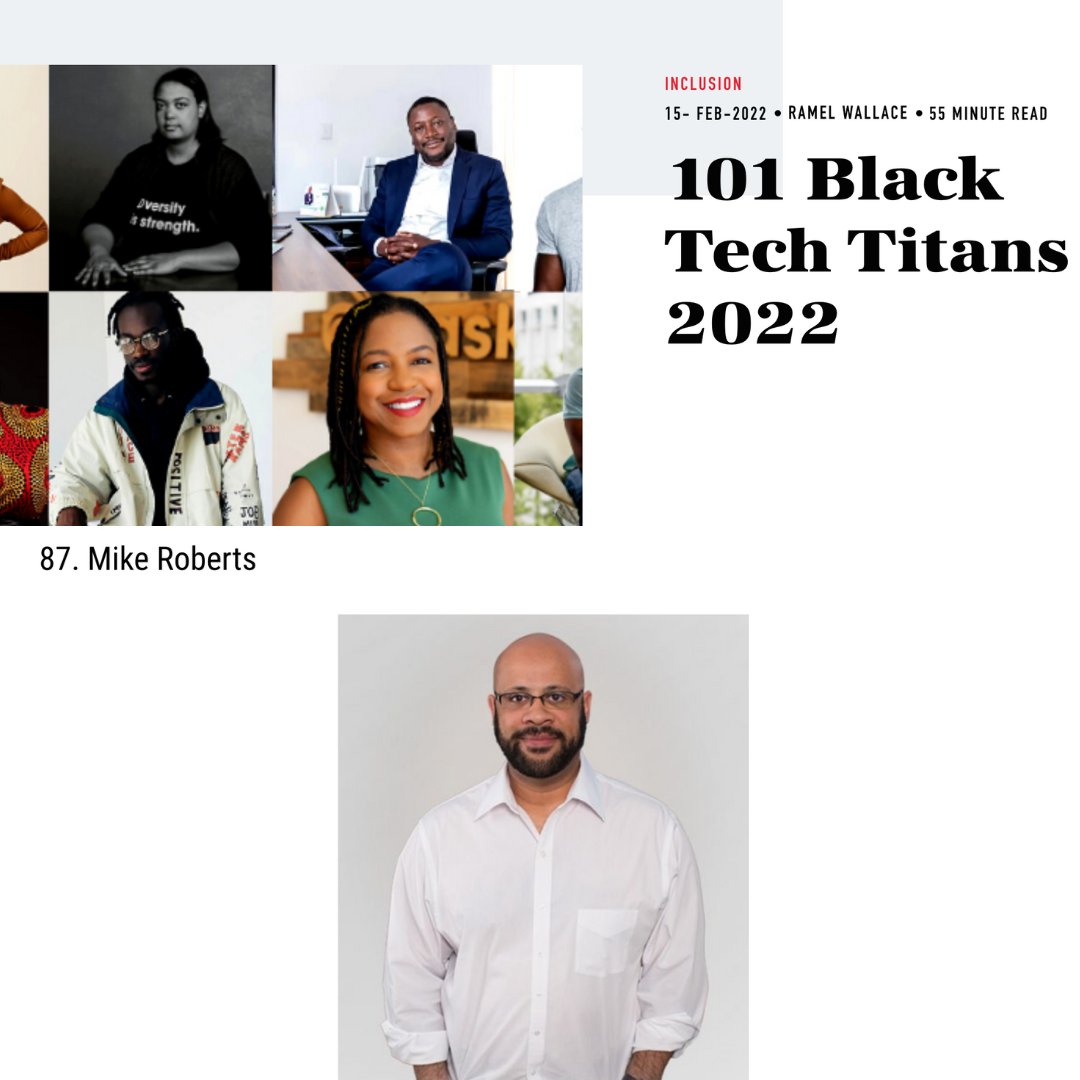 merobertsjr's tweet image. Thank you, BAM, for featuring me in this prominent list of 100 Black Tech Titans and for supporting my mission to increase diversity in the industry. It&apos;s an honor to be listed among this great group of people. #diversityintech #techapprentice #softwareengineer  #motivationmonday