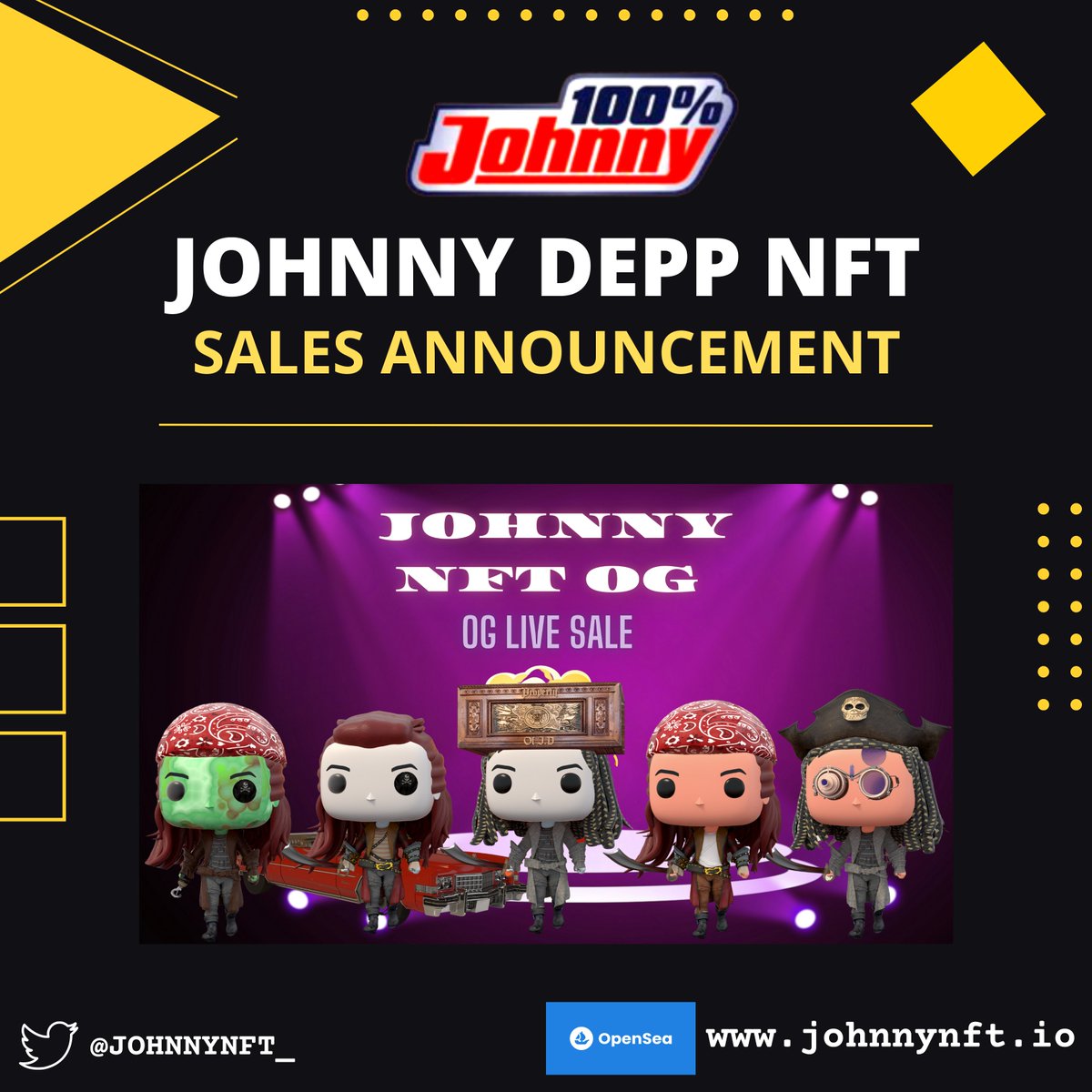 GM #NFTCommunity Check out this collectible to celebrate Johnny's victory❤️ johnnynft.io/?ref=kareng1 It's still on OG/WL sale for the first 150 NFTs.. 
opensea.io/collection/100… #AmberHeardCommitedPerjury #OpenSeaNFT