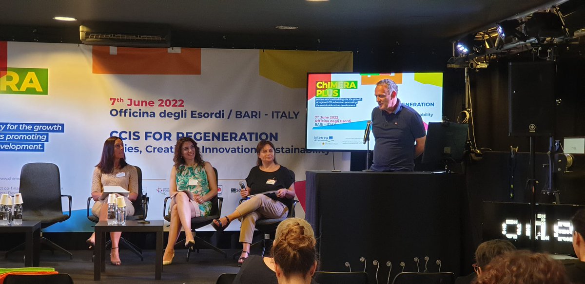 Crossinnoproje2's tweet photo. #PPactivities
🤩 Together with other #ChIMERAPLUS project partners, @regioneFVGit presented the #project results during the @ChimeraPlus final event at @OfficinaEsordi!
👉Info about the #project: https://t.co/GtZxplHX2y
👉Learn more about #CROSSINNO: https://t.co/ICZLMflCIQ https://t.co/PX9oWbcYB3