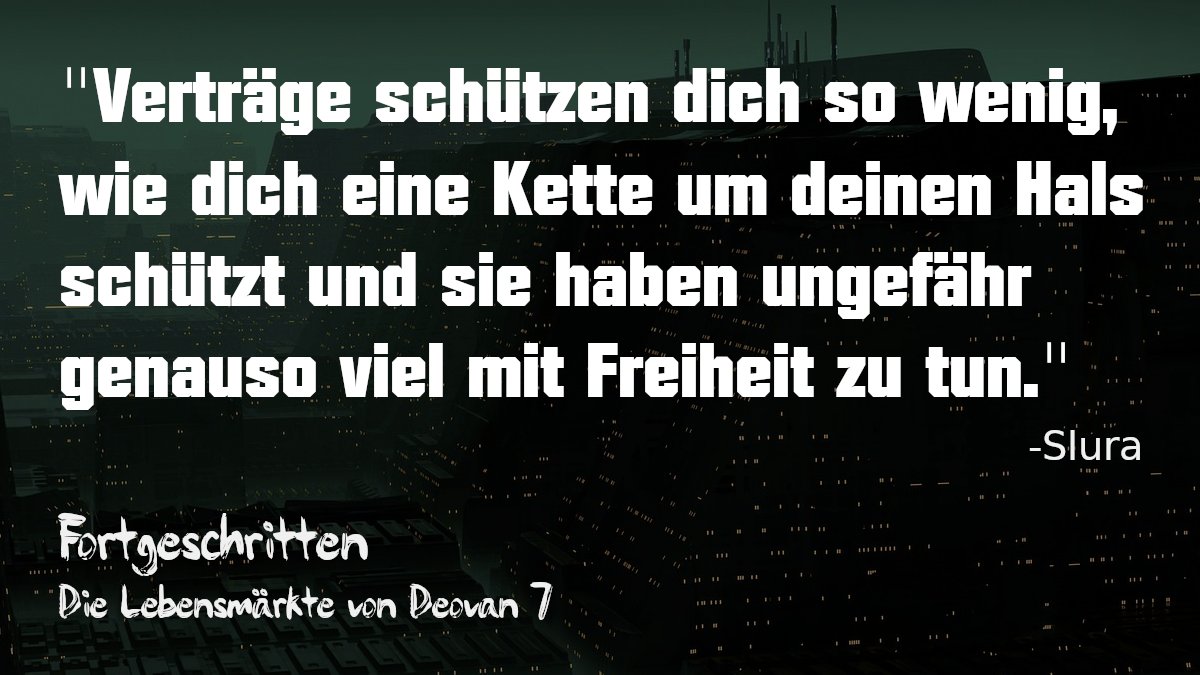 Prosit, werte Nehmer! 🧐🍾Die Rohfassung von Deovan 7 ist fertig. Nun noch 1-2 Wochen Überarbeitung bis zum Release und dann geht's ans Buch. Bis dahin noch ein kleiner Appetizer. #Fortgeschritten #Verträge