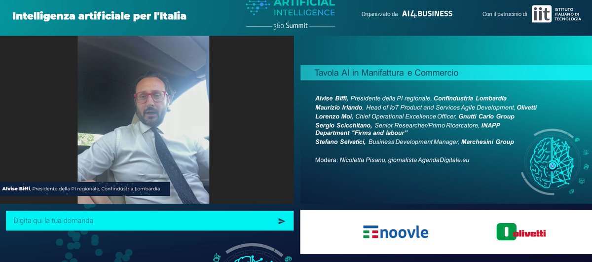 AI4Business_it's tweet photo. Dalla manutenzione predittiva per evitare costi allâanalisi dei dati per raggiungere nuovi servizi: ecco il parere di @Alvise_Biffi @ConfindustriaL sullâimpiego dellâ#AI nella manifattura elettromeccanica #AI360summit https://t.co/BbKQW0U38U