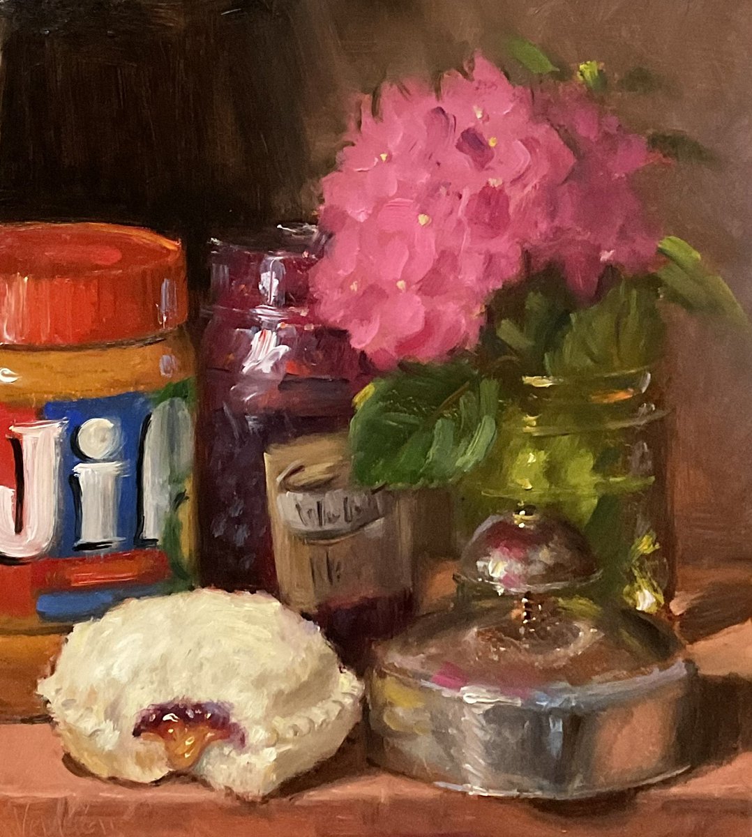 My oil painting of a homemade Uncrustable