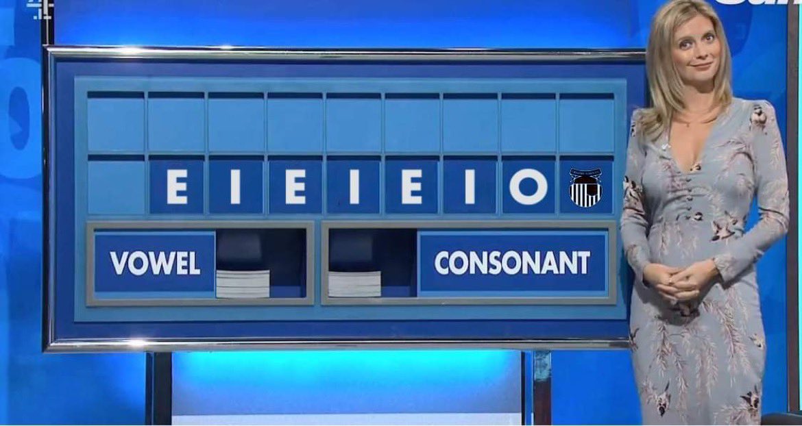 Watching Countdown last night, cracking programme. Rachel always provides, vowels only please! You know the rest … 😉 
<a href="/officialgtfc/">Grimsby Town F.C.</a> #GTFC #UTM