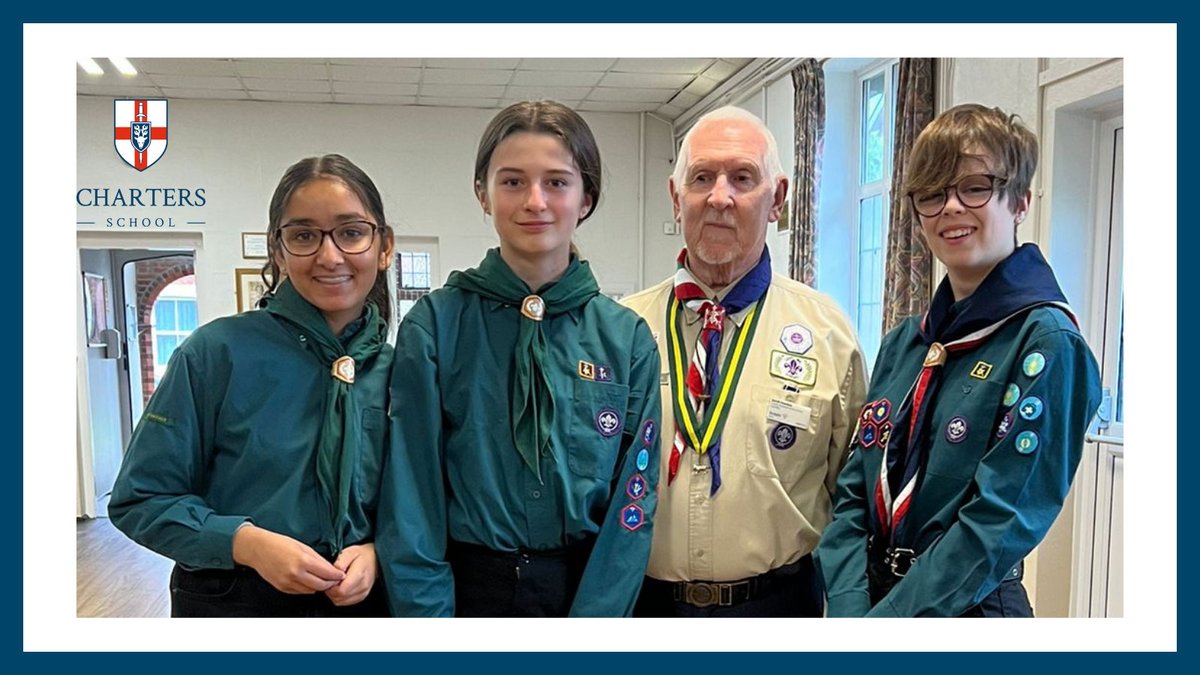 ChartersSchool's tweet photo. Well done Jai, Lottie &amp; Necia Yr9 @ChartersSchool who were presented with the Chief Scout's Gold Award @worldscouting through their hard work &amp; dedication.
Jai has also been selected to go to World Scout Jamboree in South Korea next summer. Full story:
https://t.co/QCFZenaicW https://t.co/chcBUeiLwF