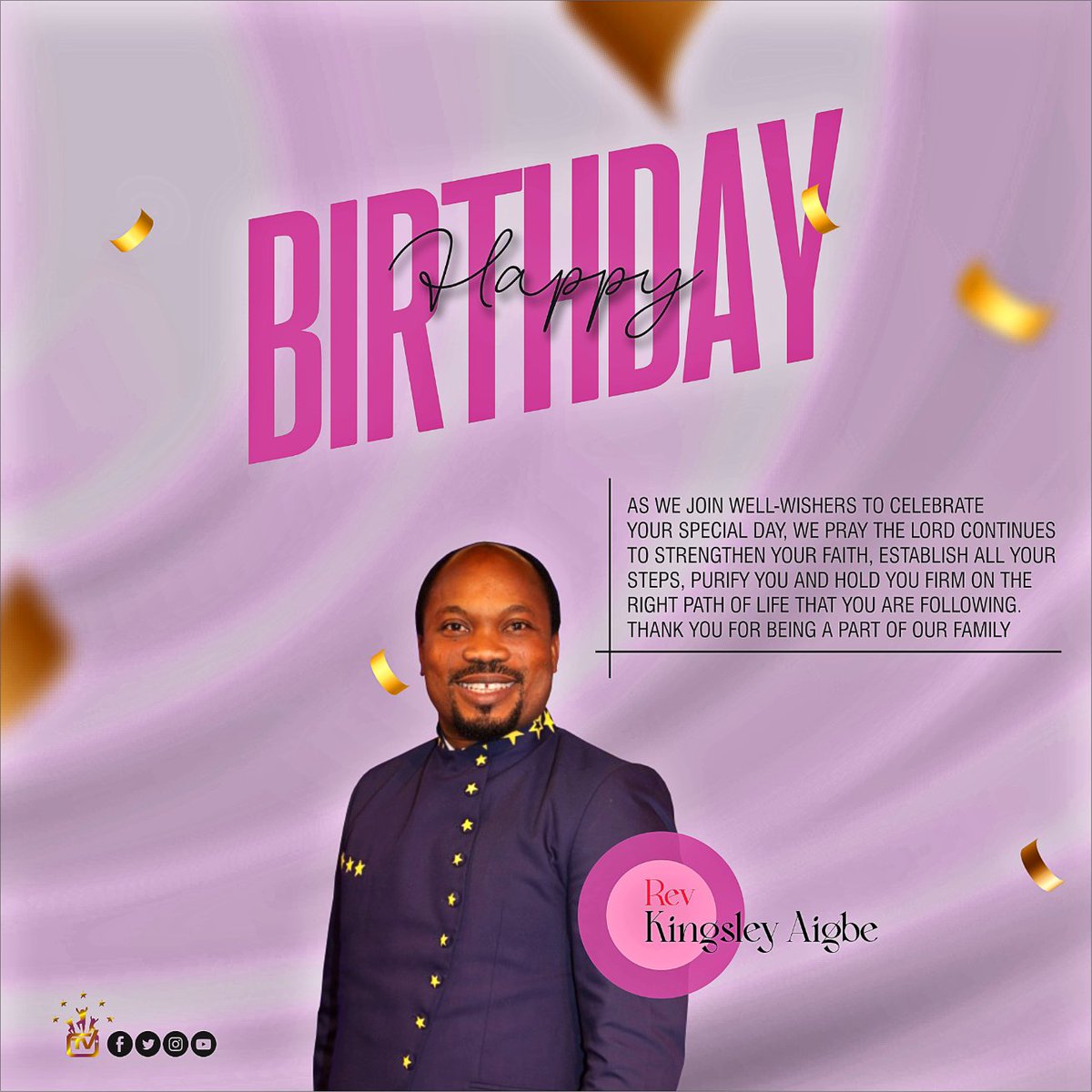 Princeharrycy's tweet photo. Happy Birthday To @RevKAigbe  The Very First Son Of The Of @APOSTLESULEMAN . May GOD Continue To Cloth You With HIS Grace As You Carry Out HIS Assignment Here On Earth. https://t.co/yXqsAFMSuq