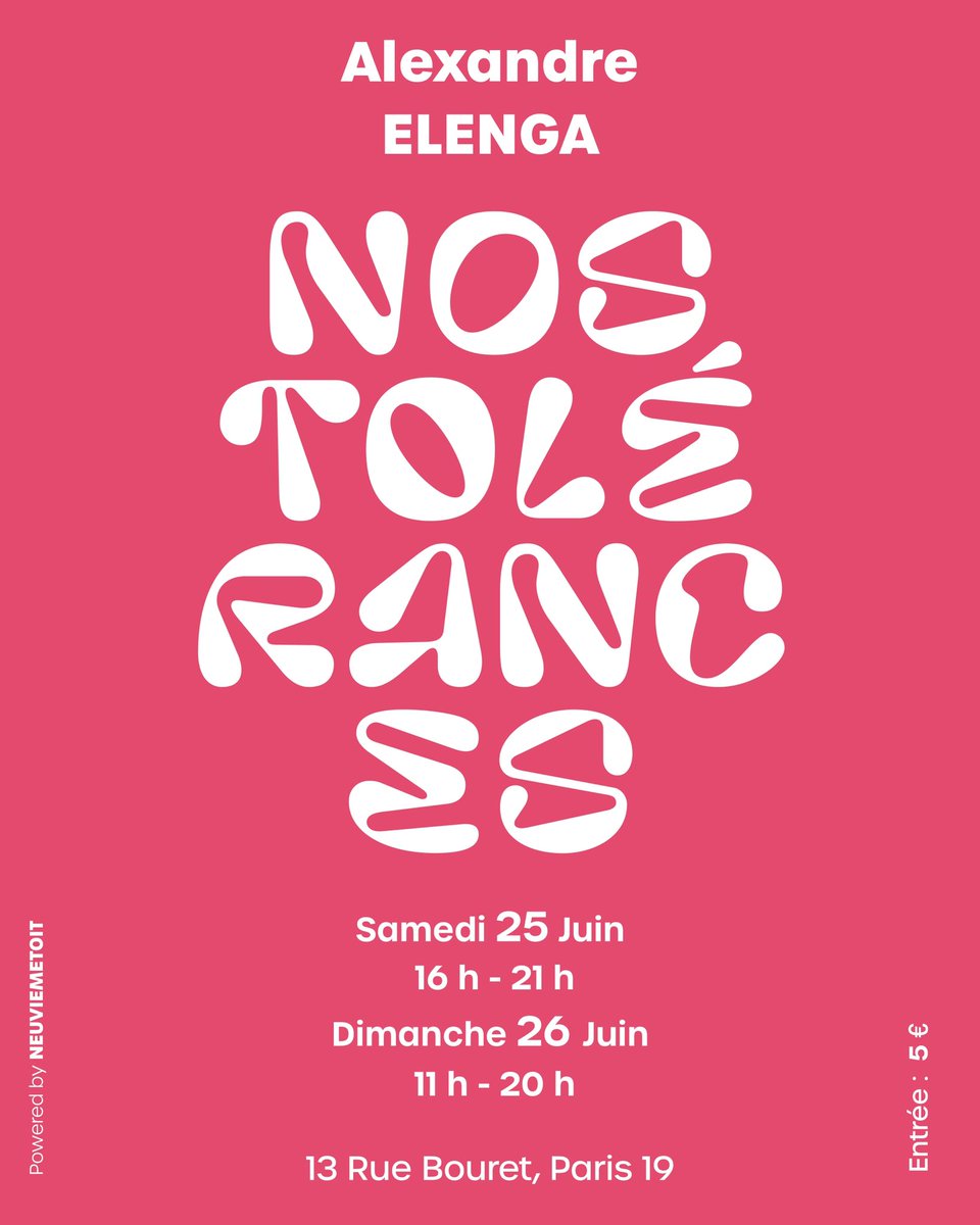 aelengaconcept's tweet photo. Prochaine exposition : NOS TOLÉRANCES - 
Un espace dans lequel la conception du corps, de la forme, de l’objet et de la couleur est pensée dans le but d’offrir une perception d’un monde ouvert à la diversité et à la liberté. 

Entrée 5€ link in bio 💫 https://t.co/AAXJN0dRdp