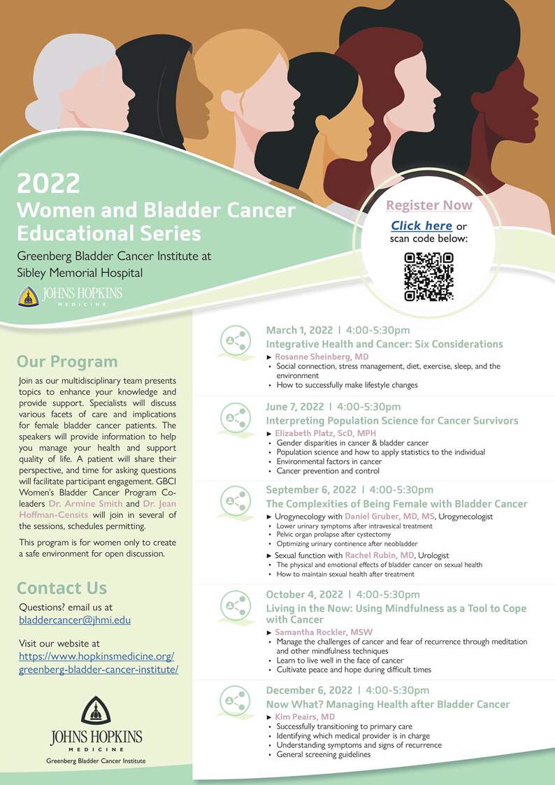Join Us Today! Women and Bladder Cancer Educational Series! Time: 4:00 pm-5:30 pm Registration Link:  events.jhu.edu/form/WomenAndB… Zoom Link: jhjhm.zoom.us/j/97136019905