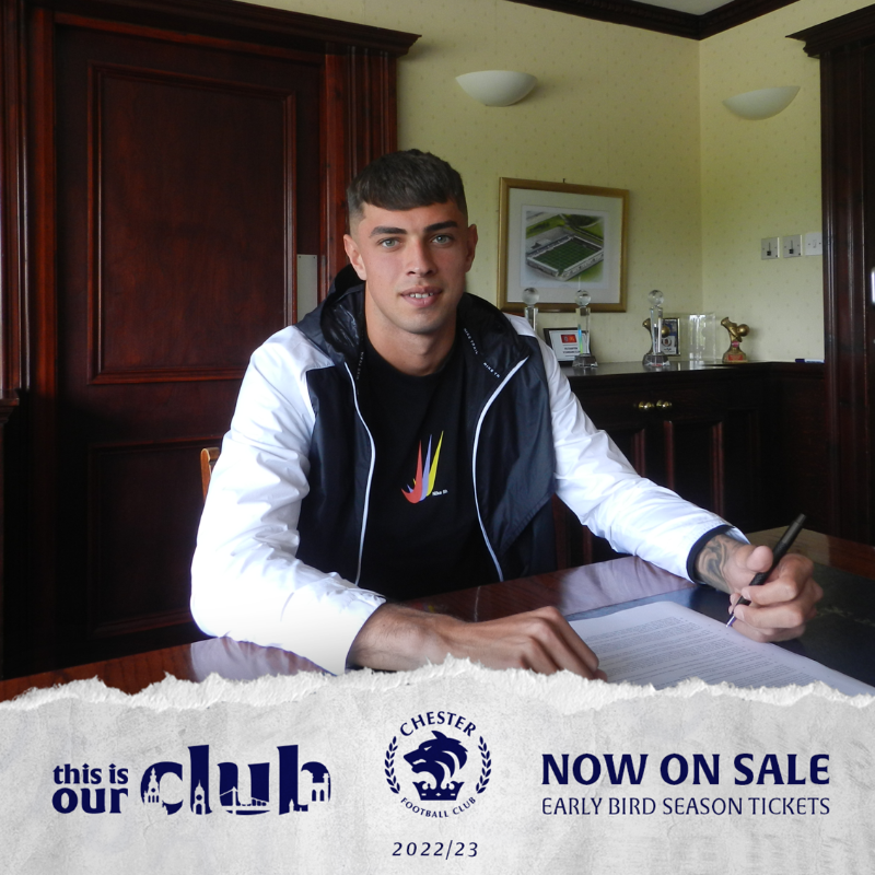 ChesterFC's tweet photo. ✍️ BREAKING: Wyll Stanway has signed a new deal at #ChesterFC!

Great to have you staying on board, @WyllStanway. 👊

#OurClub 🔵⚪️