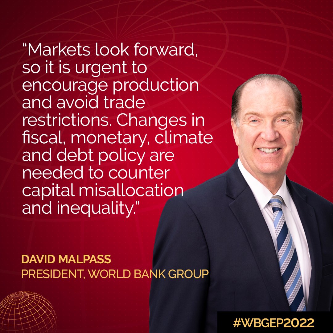 WorldBankGroup's tweet photo. Decisive global and national policy action is needed to avert the worst consequences of the war in Ukraine for the global economy. 

The latest #WBGEP2022 outlines steps that countries should take to mitigate the effects of the crisis. Learn more https://t.co/RZVs9pnkQa https://t.co/aOcYPbAvp0