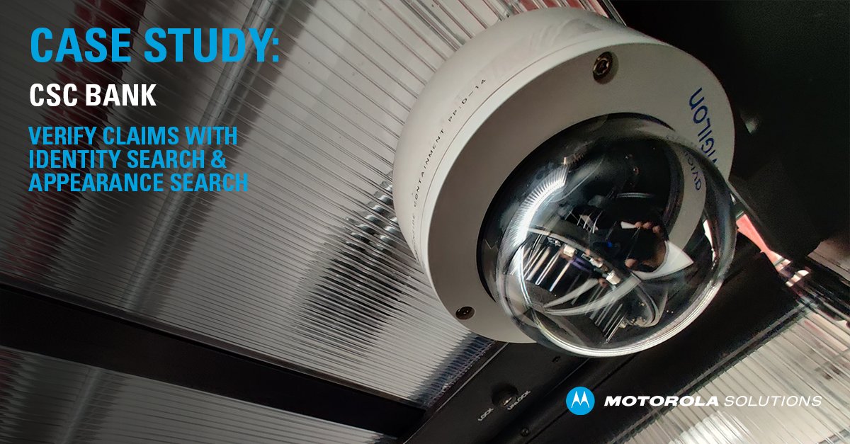 Avigilon's tweet photo. The #Avigilon Control Center﹣@MotoSolutions #AccessControl Manager integration allows CSC #Bank’s #security team to use Identity Search and #AppearanceSearch features to verify claims and speed up investigations. Read more: https://t.co/OZdzprwG6b https://t.co/l0T4XKIUVi