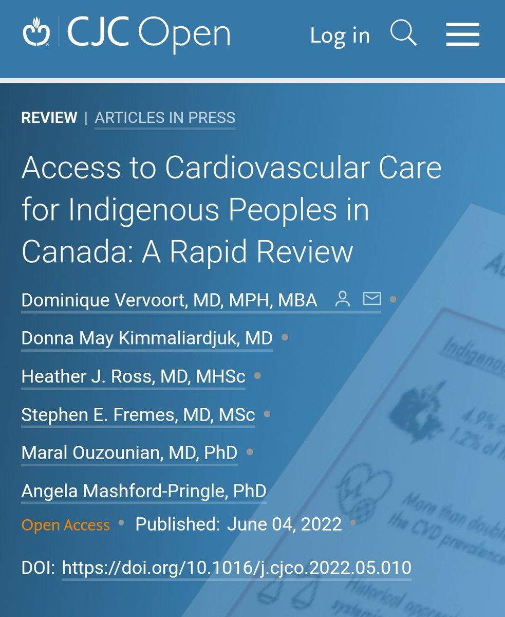 DVervoort94's tweet photo. Disparities in access to 🫀 care for Indigenous Peoples in 🇨🇦 are common but understudied.

Concrete bottom-up &amp; top-down action needed *now* to 🚫 disparities.

Read #OpenAccess in #CJCOpen @CJCJournals: https://t.co/oOPMPb26S6

@ihpmeuoft @UofT_dlsph @UofTCVsurgery @UofTCardio https://t.co/Na5aaI2wQc