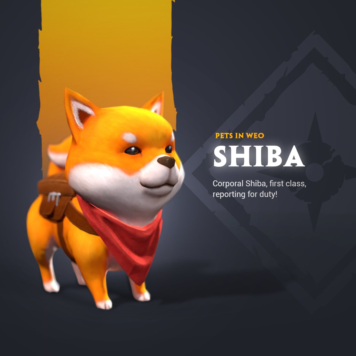 🐕Shibas are well known as the bravest, strongest, and smartest of dogs.  What few knows is that Shiba also love the little bandanas and backpacks 🎒 that they get to wear when they go to battle. Fierce, and fashion-conscious.😁

#PlayToEarn #NewHero  #EternalTribe