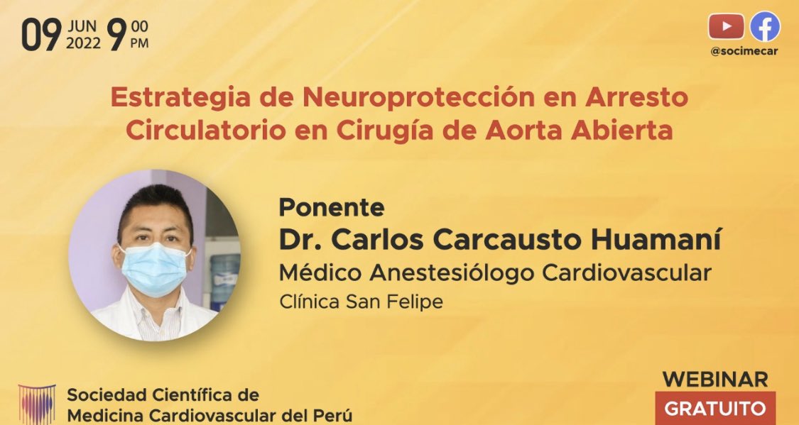 socimecar's tweet photo. #webinar Consejo científico de Anestesiologia Cardiovascular

🗓 Jueves 9 de junio
⏰ 21:00 h (PER)

Solo por @socimecar Youtube y Facebook

@MarinaHuaman3 @calebriosortega @anestesiaweb2 @danielespalva @DrCarlosPereda https://t.co/eLdhbqEI3q