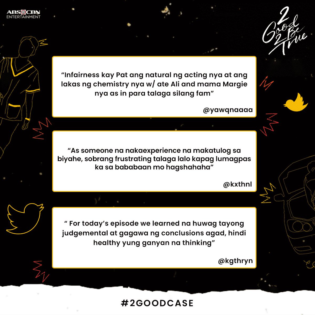 2G2BTabscbn's tweet photo. 22o ang intense feeling today! π± Maraming salamat sa panonood ng #2GoodCase, bukas ulit!
2 Good 2 Be True, 8:40pm pagkatapos ng FPJβs Ang Probinsyano sa Kapamilya Channel, Kapamilya Online Live, Jeepney TV, TFC, A2Z Channel 11, at TV5.
NOW streaming on Netflix and iWantTFC. https://t.co/6PFTDiSG6W